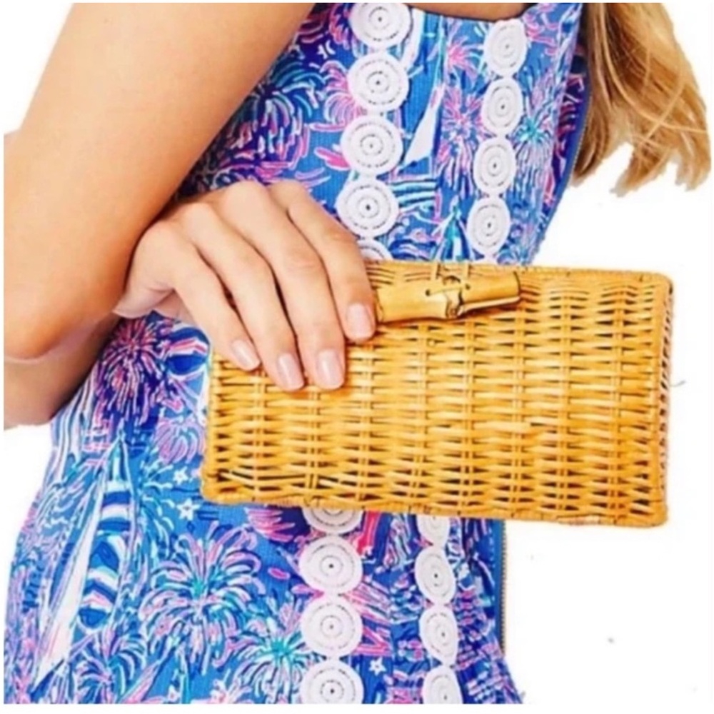 Lilly Pulitzer Woven Tan Clutch
